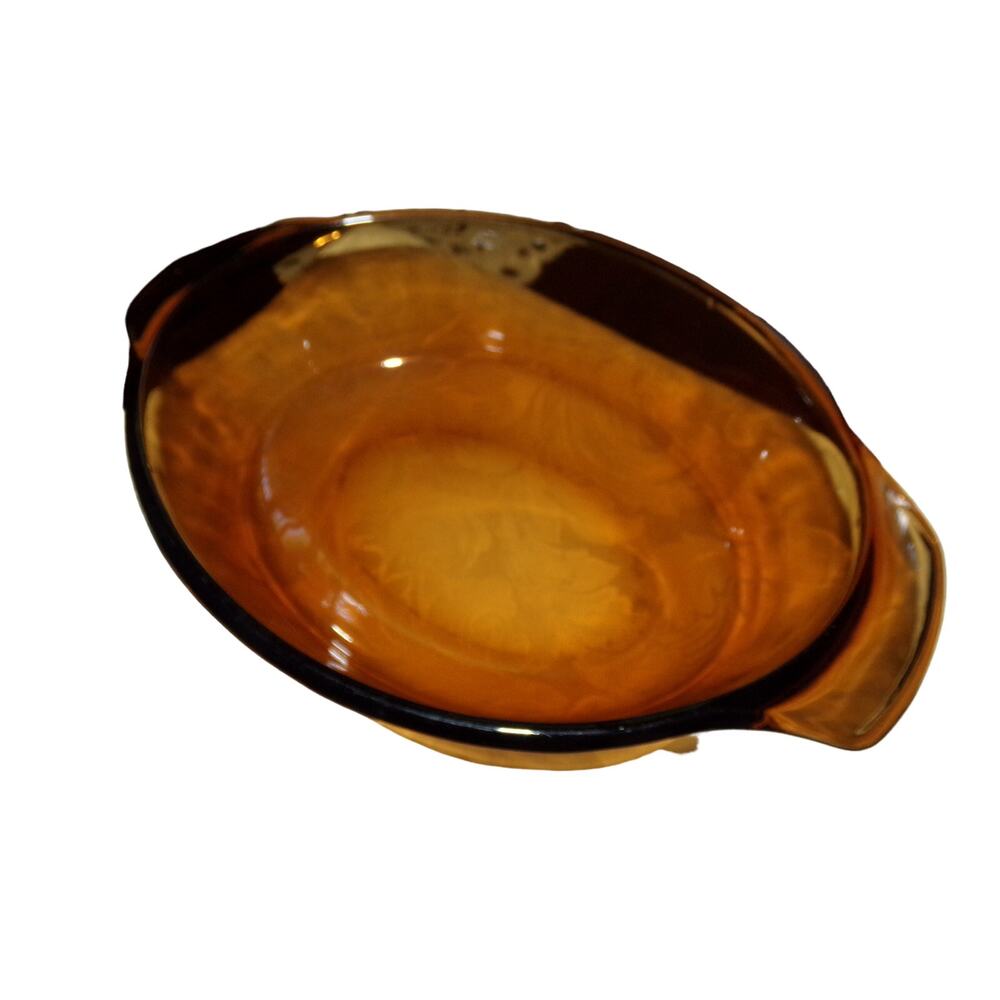 Vintage Anchor Hocking Fire King amber 1 1/2 quart baking dish Mint
